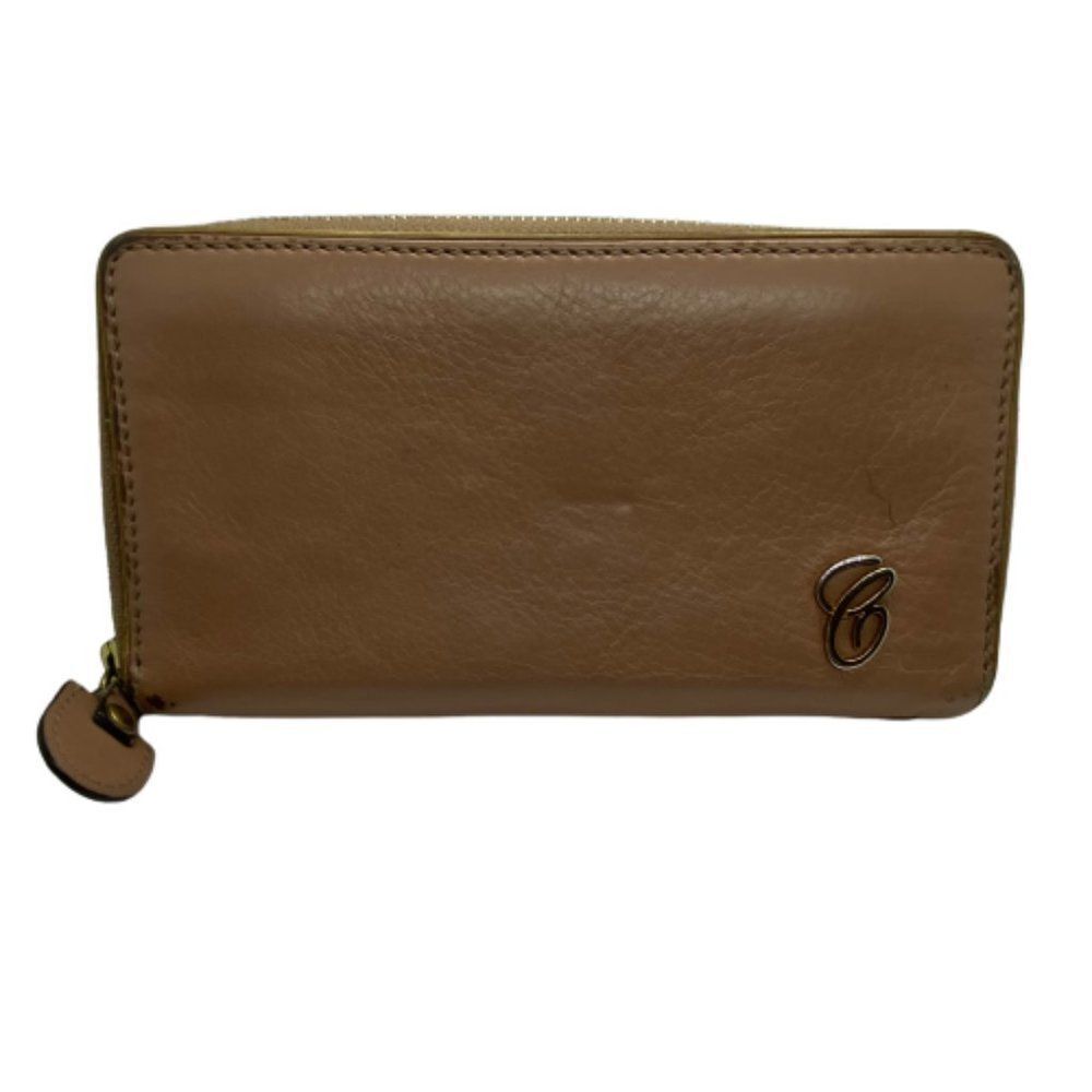 Authentic Pre-owned CHLOE Tan / Nude Leather Zip Around Long Designer Wallet